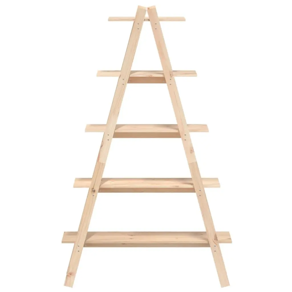 5-Tier A-Frame Wooden Shelf in Brown Pine