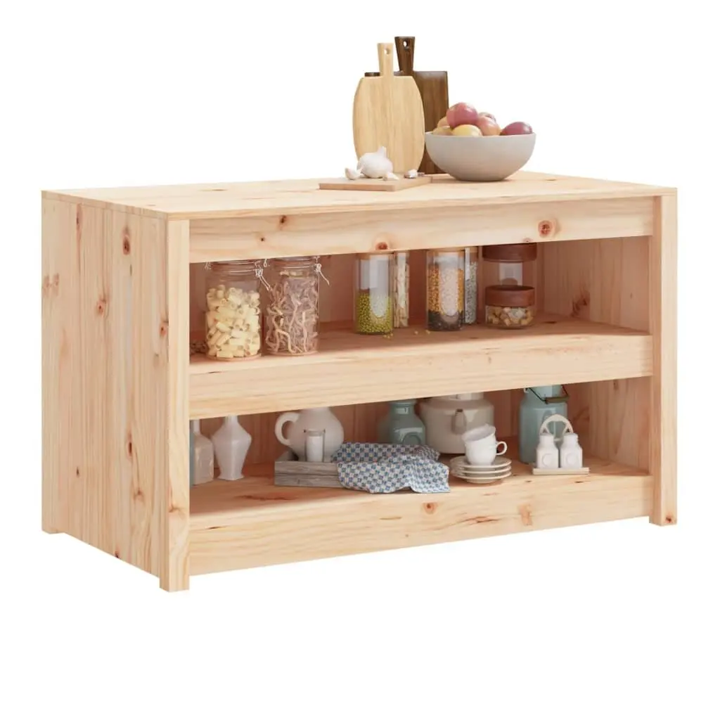 Outdoor Kitchen Cabinet Solid Pine Wood Brown 106W x 55D x 64H cm
