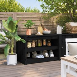Black Outdoor Kitchen Cabinet for Garden Storage
