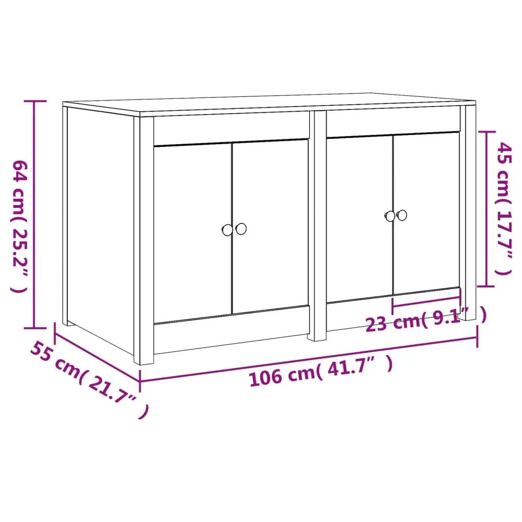 Brown Pine Outdoor Kitchen Storage Cabinet