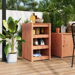 Durable Brown Solid Wood Outdoor Kitchen Storage Cabinet