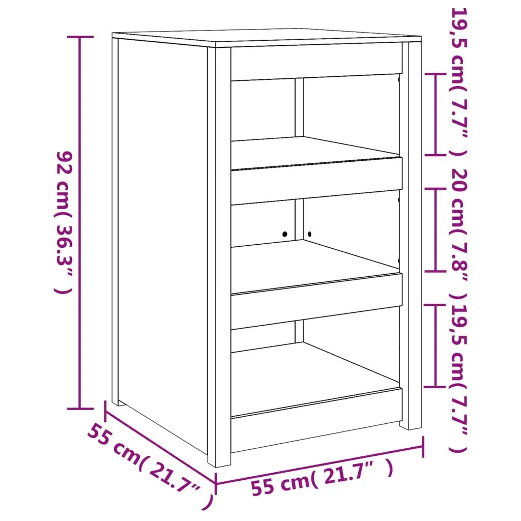 Brown Solid Wood Outdoor Kitchen Storage Cabinet