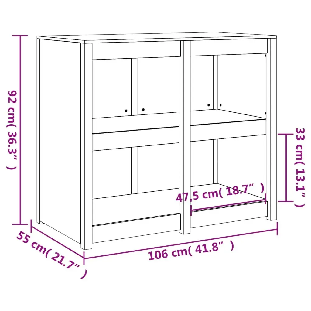 Solid Pine Wood Outdoor Kitchen Cabinet with Ample Storage