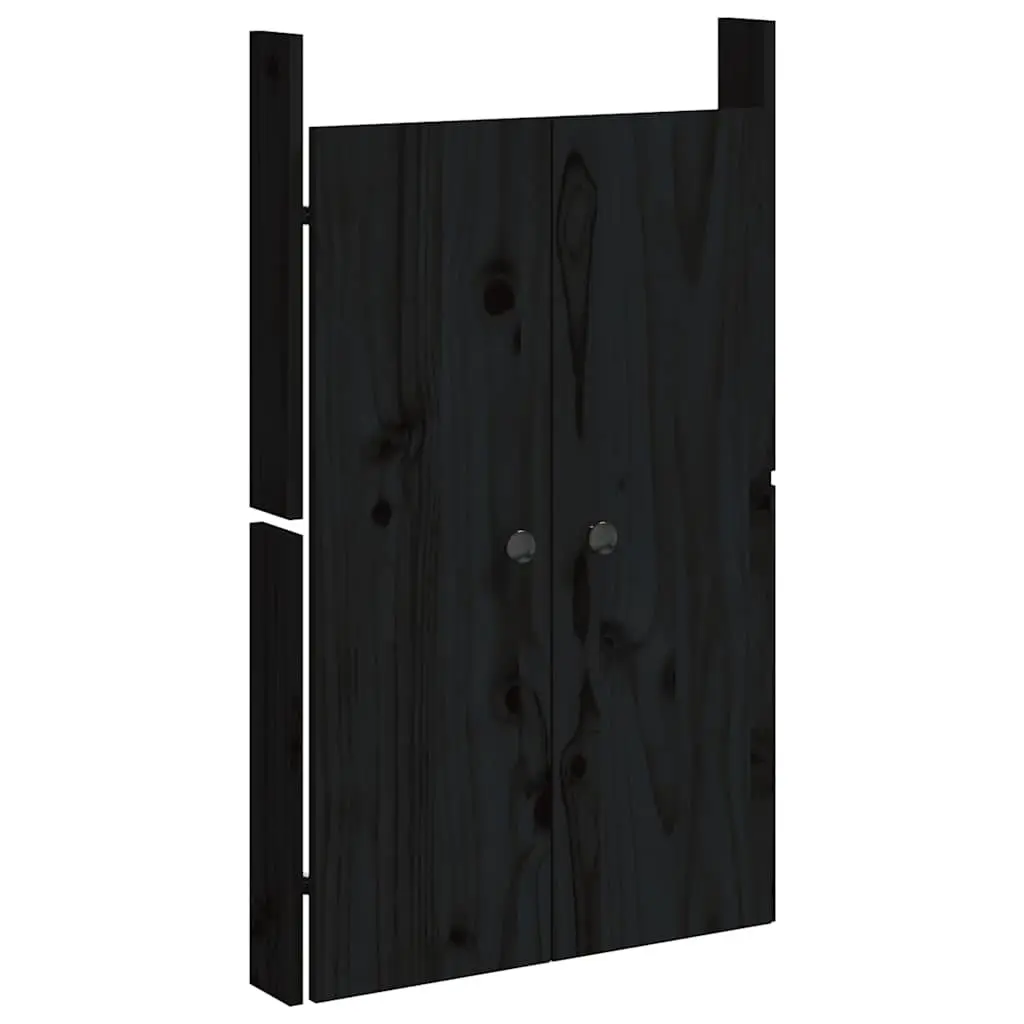 Black Solid Pine Wood Outdoor Kitchen Cabinet Door
