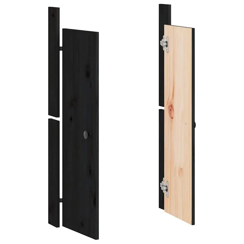 Black Solid Pine Wood Outdoor Kitchen Cabinet Door