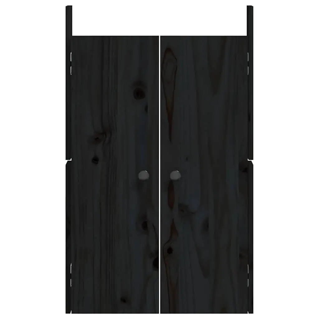 Black Solid Pine Wood Outdoor Kitchen Cabinet Door