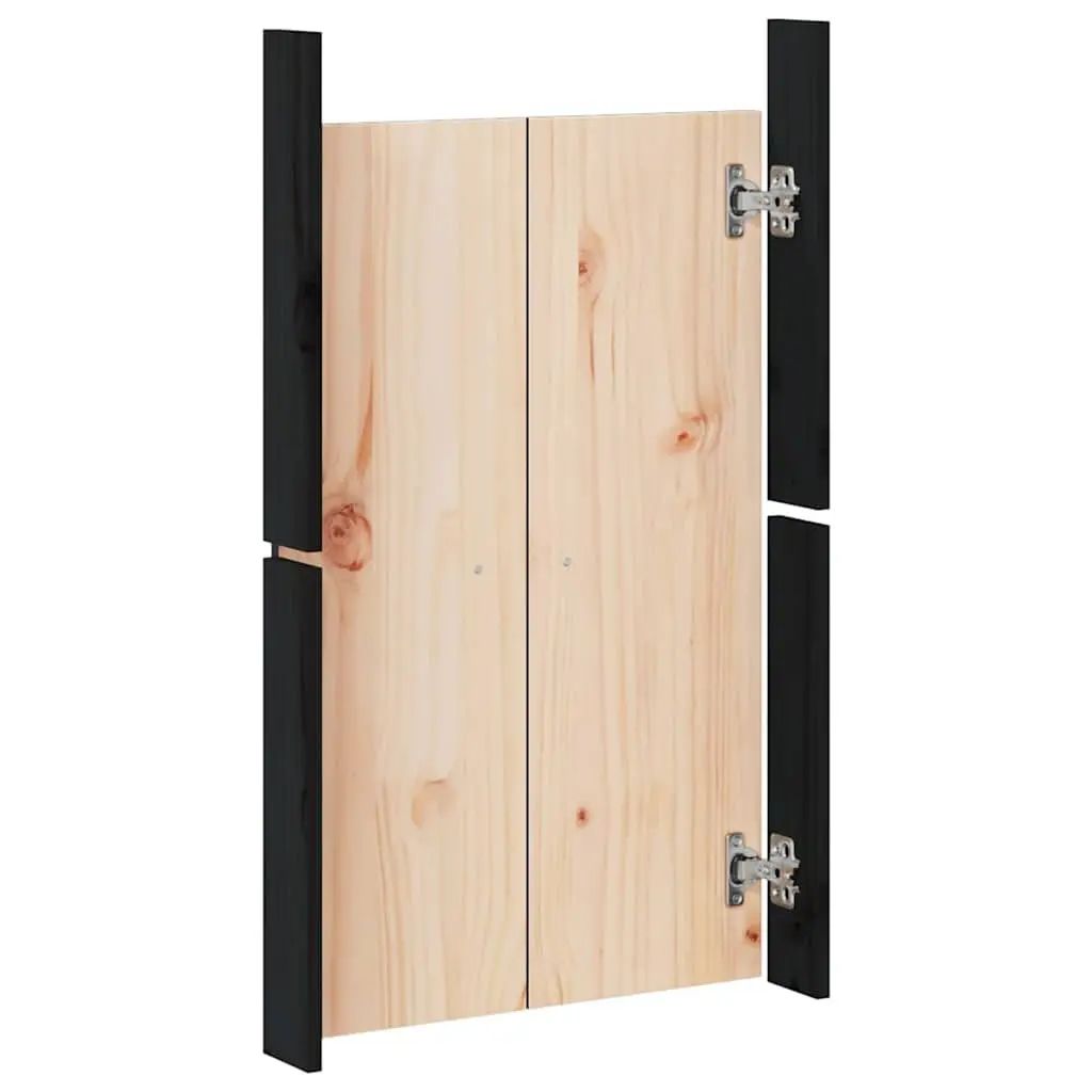 Black Solid Pine Wood Outdoor Kitchen Cabinet Door