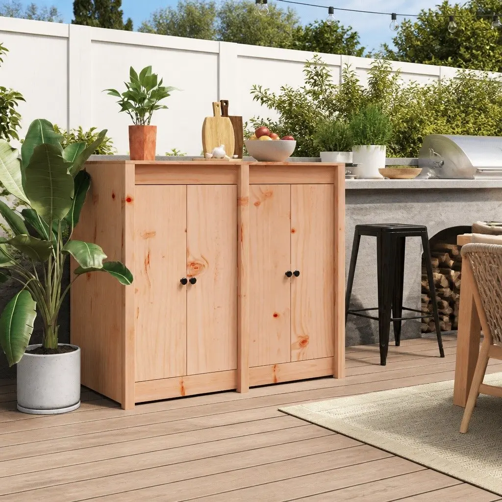 Outdoor Cabinet Doors Solid Douglas Wood Brown 50x9x82cm 2 Pieces