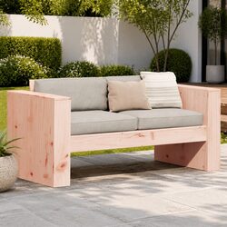 Wooden 2-Seater Garden Sofa with Armrests and Backrest