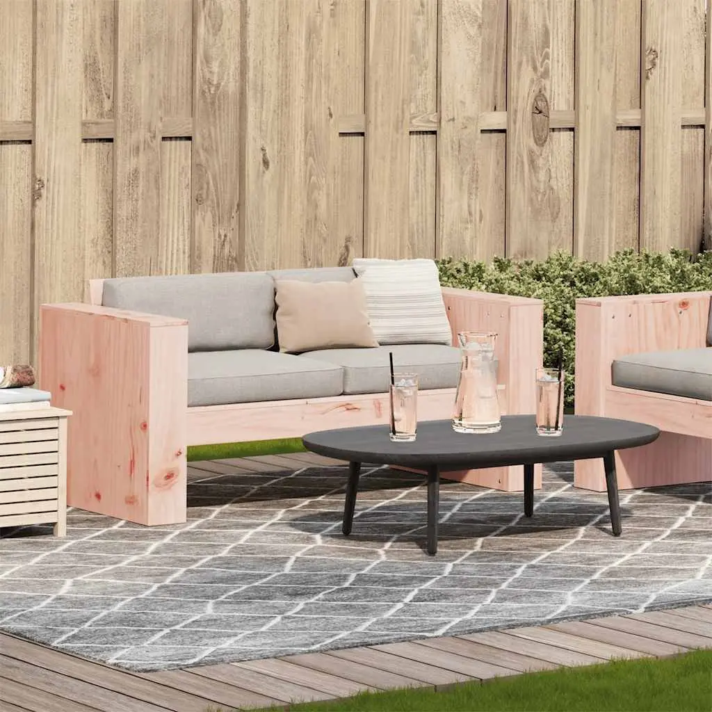 Outdoor Furniture Wooden Garden Sofa 2-Seater with Backrest Armrests Brown