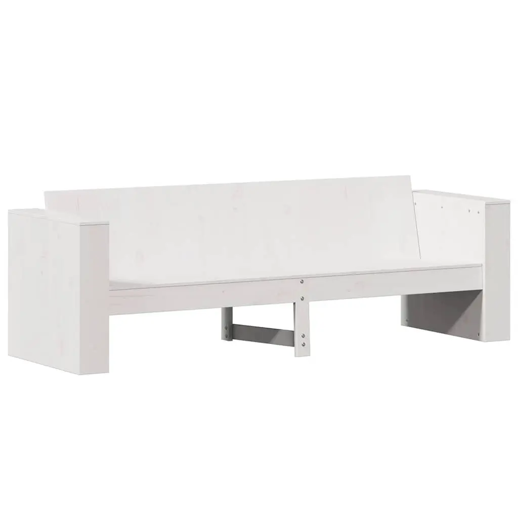 White Wooden 3-Seater Garden Sofa for Outdoors
