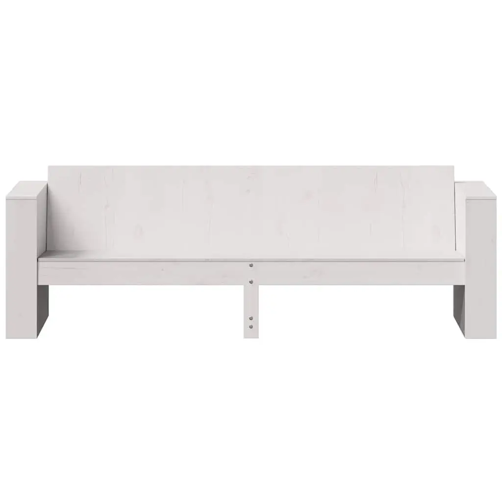White Wooden 3-Seater Garden Sofa for Outdoors