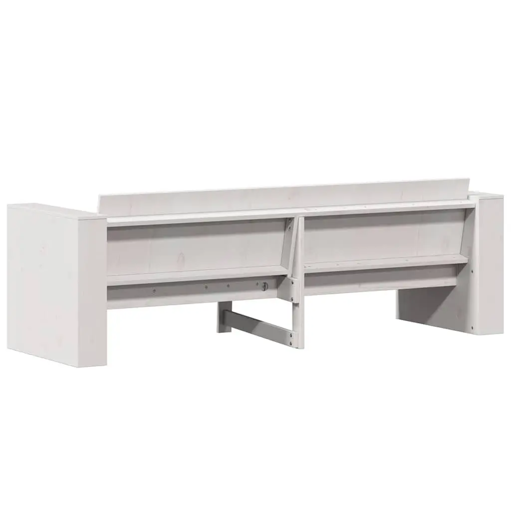 White Wooden 3-Seater Garden Sofa for Outdoors