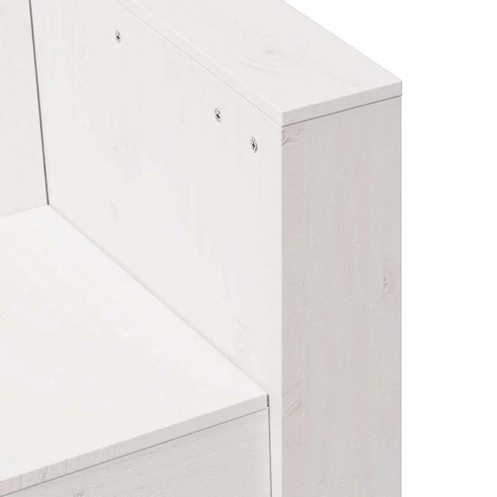 White Wooden 3-Seater Garden Sofa for Outdoors