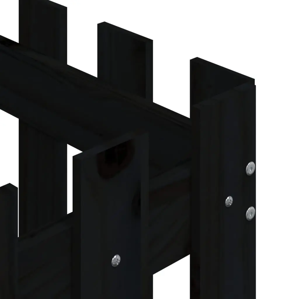 Garden Planter Solid Pine Wood 60x60x60 cm Black
