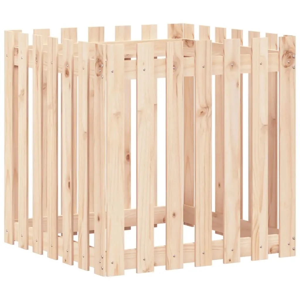 Garden Planter Solid Wood Pine 70x70x70 cm Brown