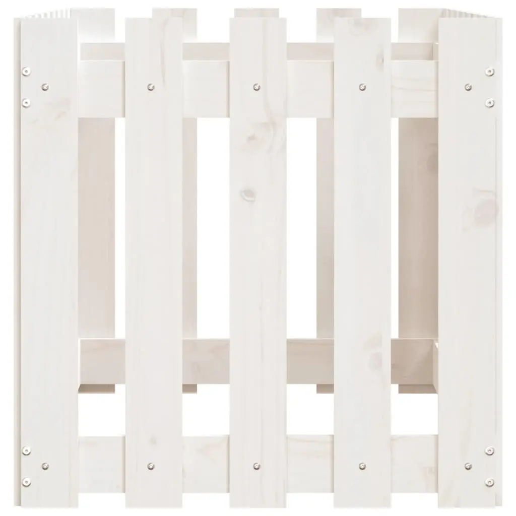Garden Raised Bed Solid Pine 100x50x50 cm White Planter Box