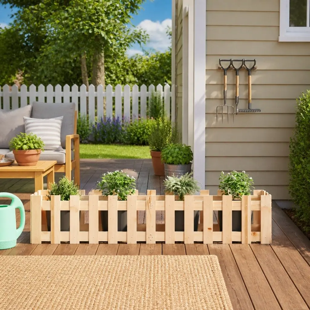 Raised Garden Bed Wooden Planter Box for Outdoor Use