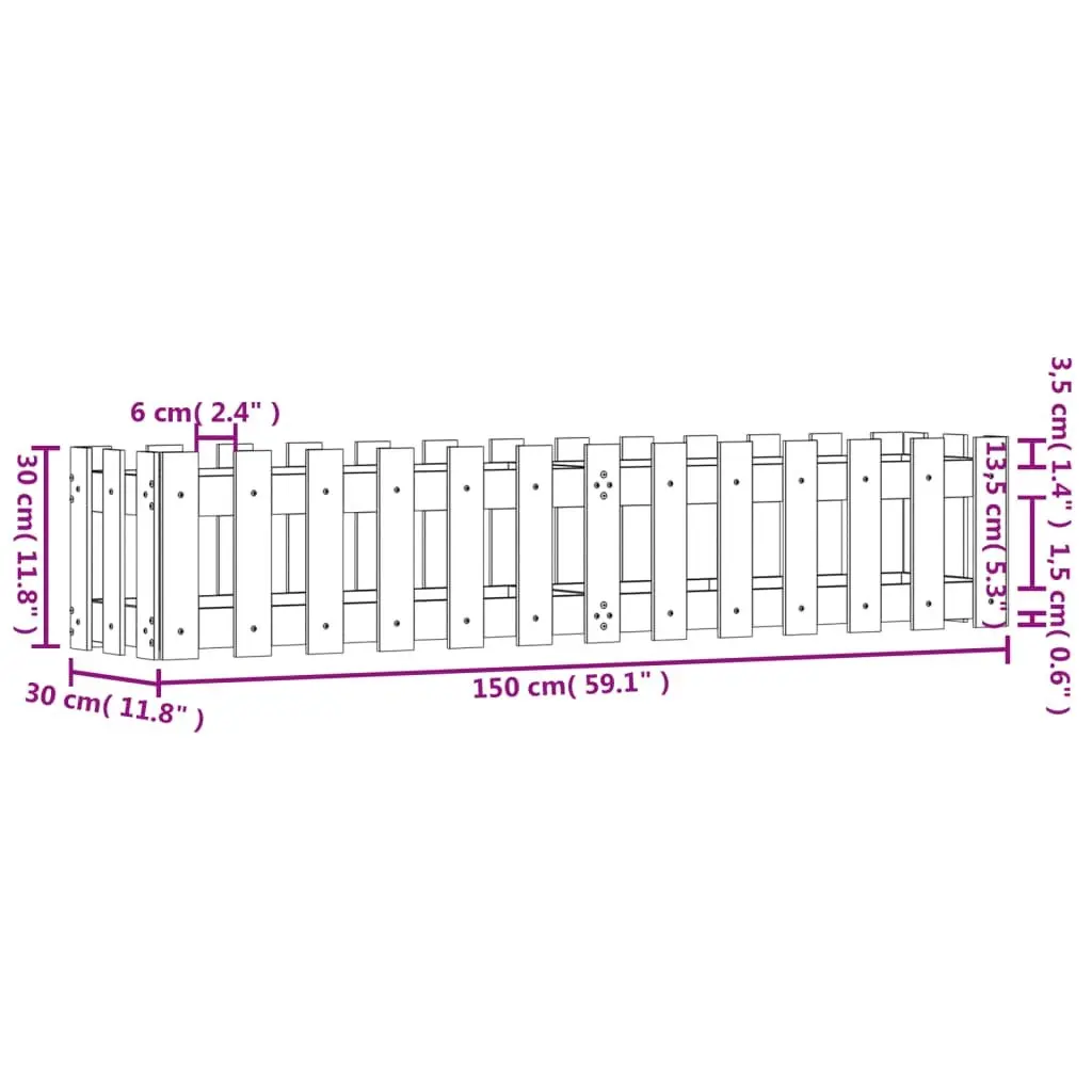 Raised Garden Bed Wooden Planter Box for Outdoor Use