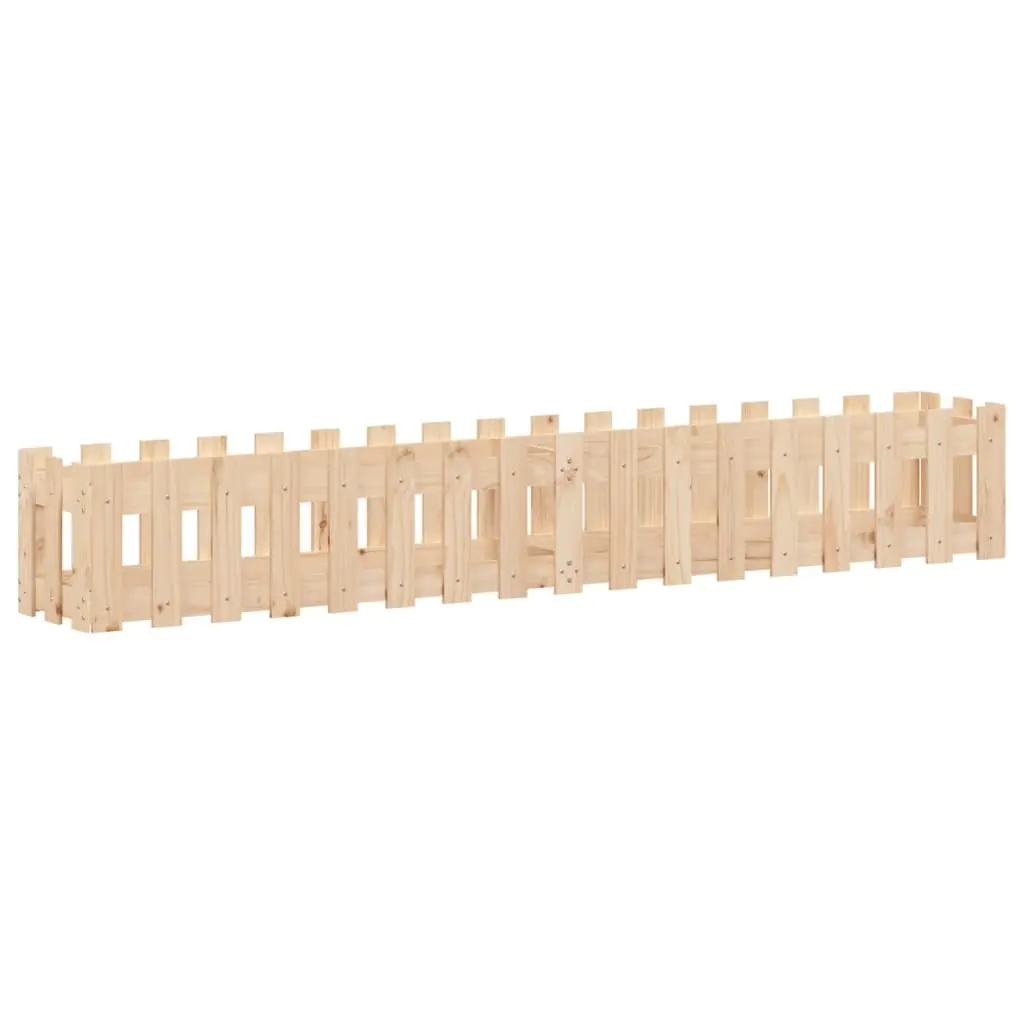 Garden Raised Bed with Fence Design 200x30x30 cm Outdoor Planter Box for Plants