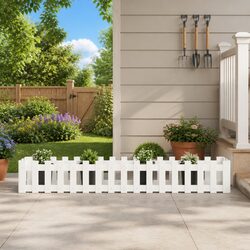 Wooden Garden Raised Bed White 200x30x30 cm Planter Box
