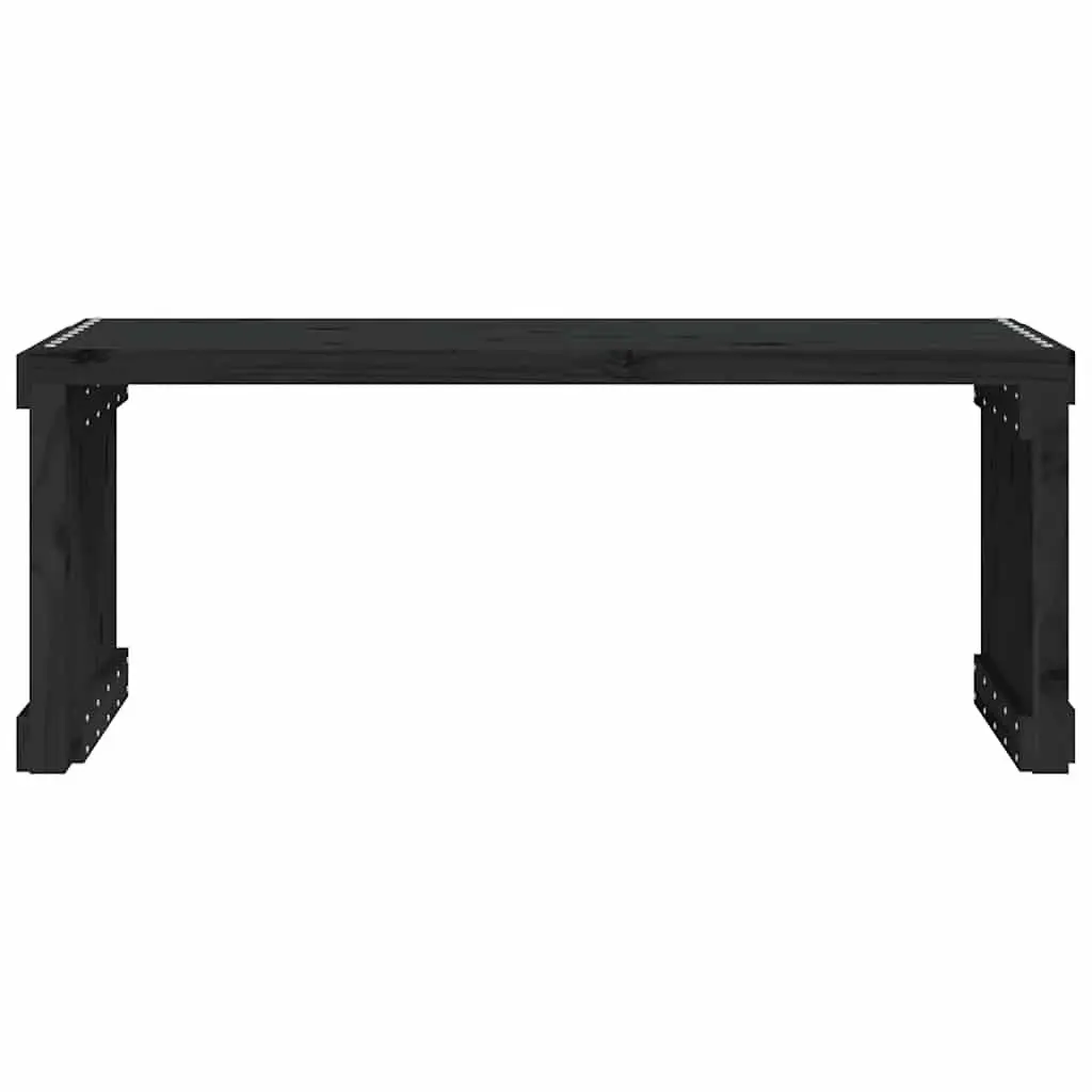 Extendable Garden Bench in Black Solid Pine Wood