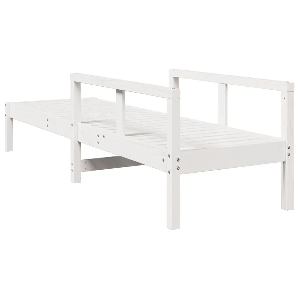 Adjustable White Sun Lounger for Garden and Patio