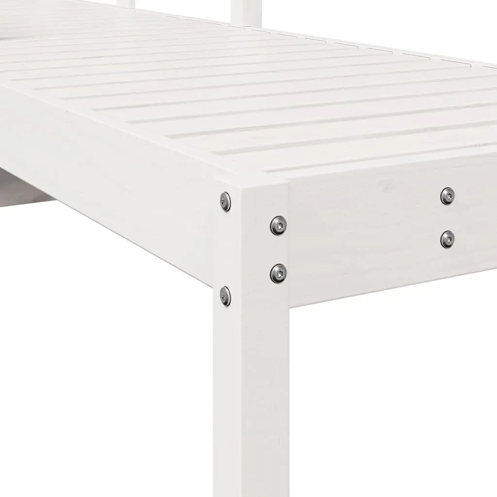 Adjustable White Sun Lounger for Garden and Patio