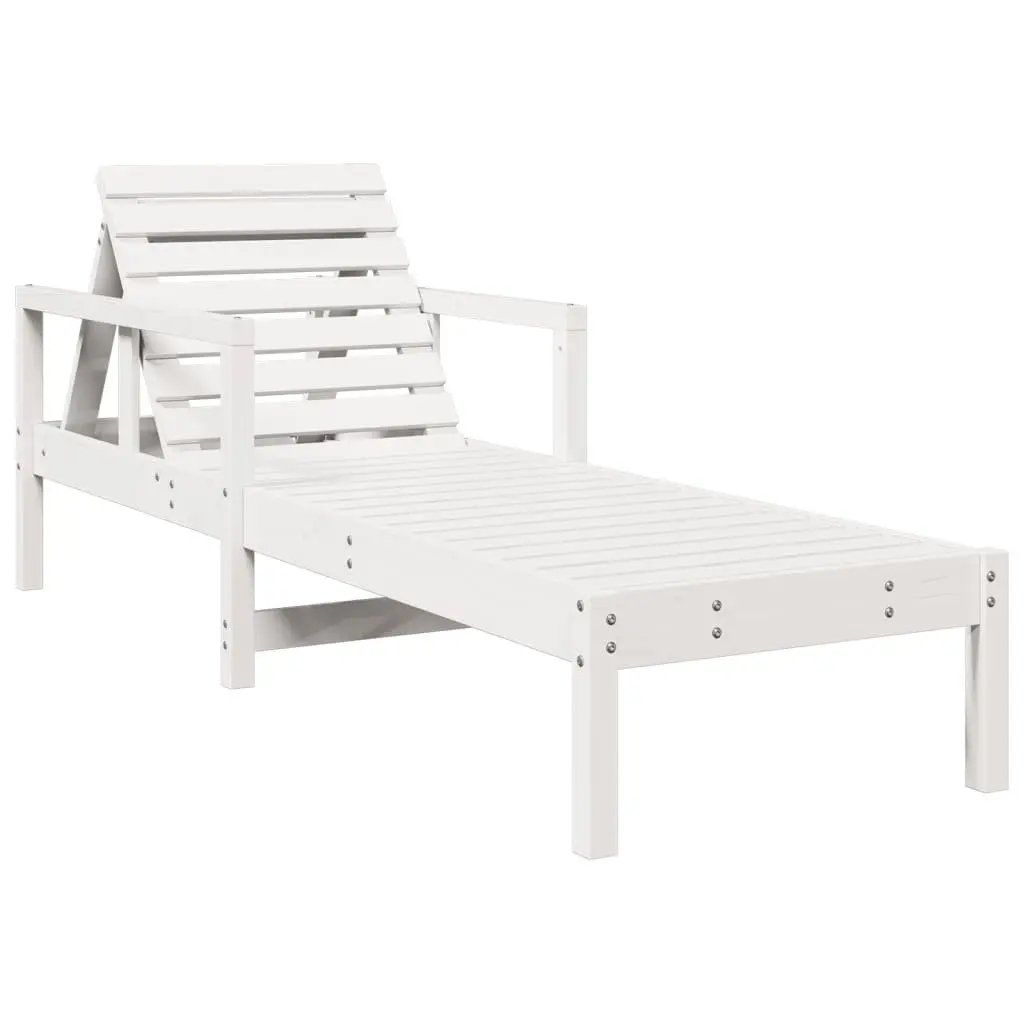 Adjustable White Sun Lounger for Garden and Patio