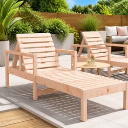 Wooden Adjustable Sun Lounger for Outdoor Relaxation