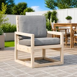 Solid Wood Pine Garden Chair with Armrests for Comfort