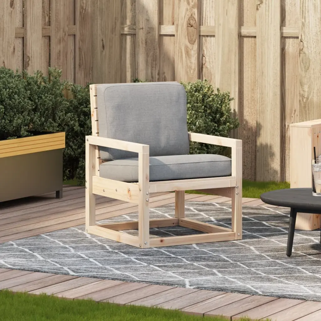Solid Wood Pine Garden Chair with Armrests for Comfort