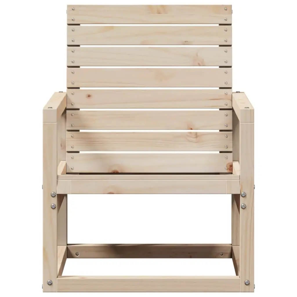 Solid Wood Pine Garden Chair with Armrests for Comfort