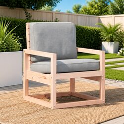 Sturdy Solid Wood Garden Chair with Armrests and Backrest