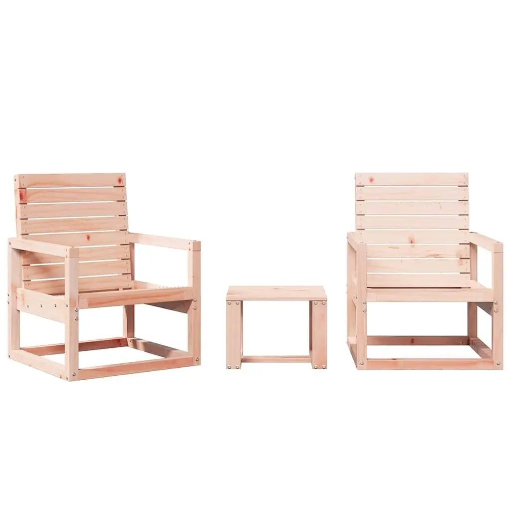 Solid Wood 3 Piece Garden Lounge Set with Armrests