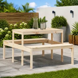 Durable Solid Pine Wood Picnic Table for Outdoor Use