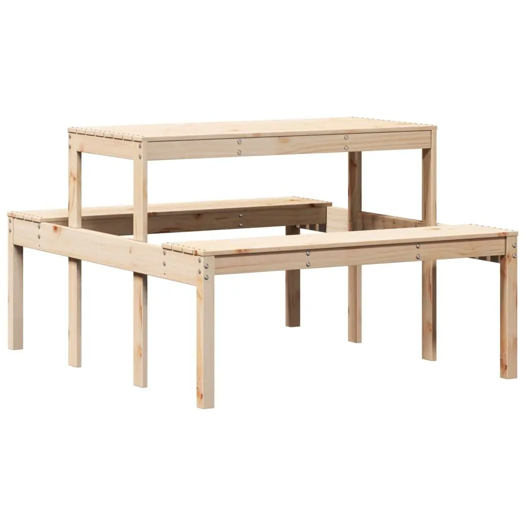 Solid Pine Wood Picnic Table for Outdoor Use
