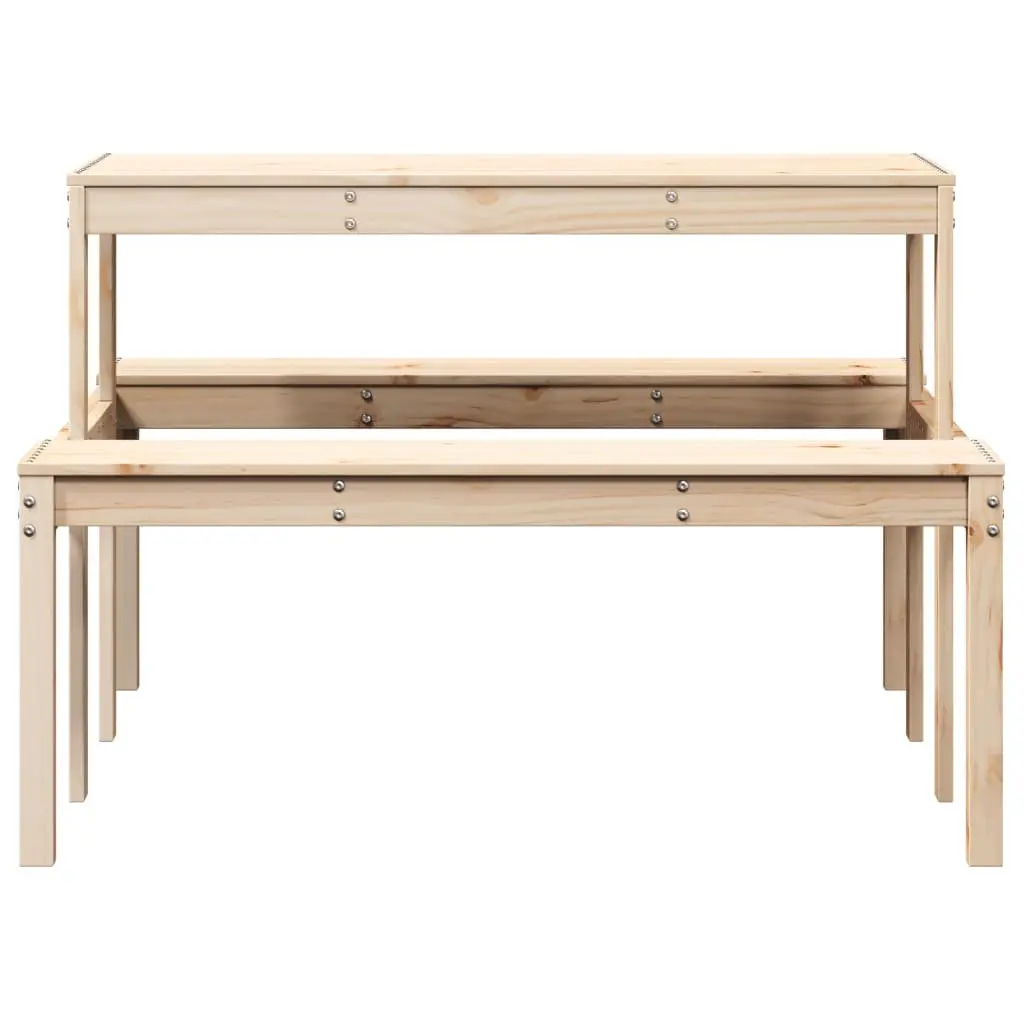 Solid Pine Wood Picnic Table for Outdoor Use
