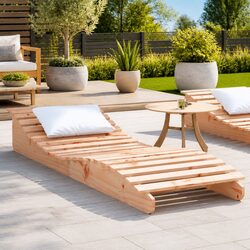 Durable Wooden Sun Lounger for Relaxation 205x60x31.5cm