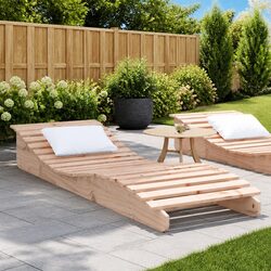 Wooden Outdoor Sun Lounger for Garden and Patio