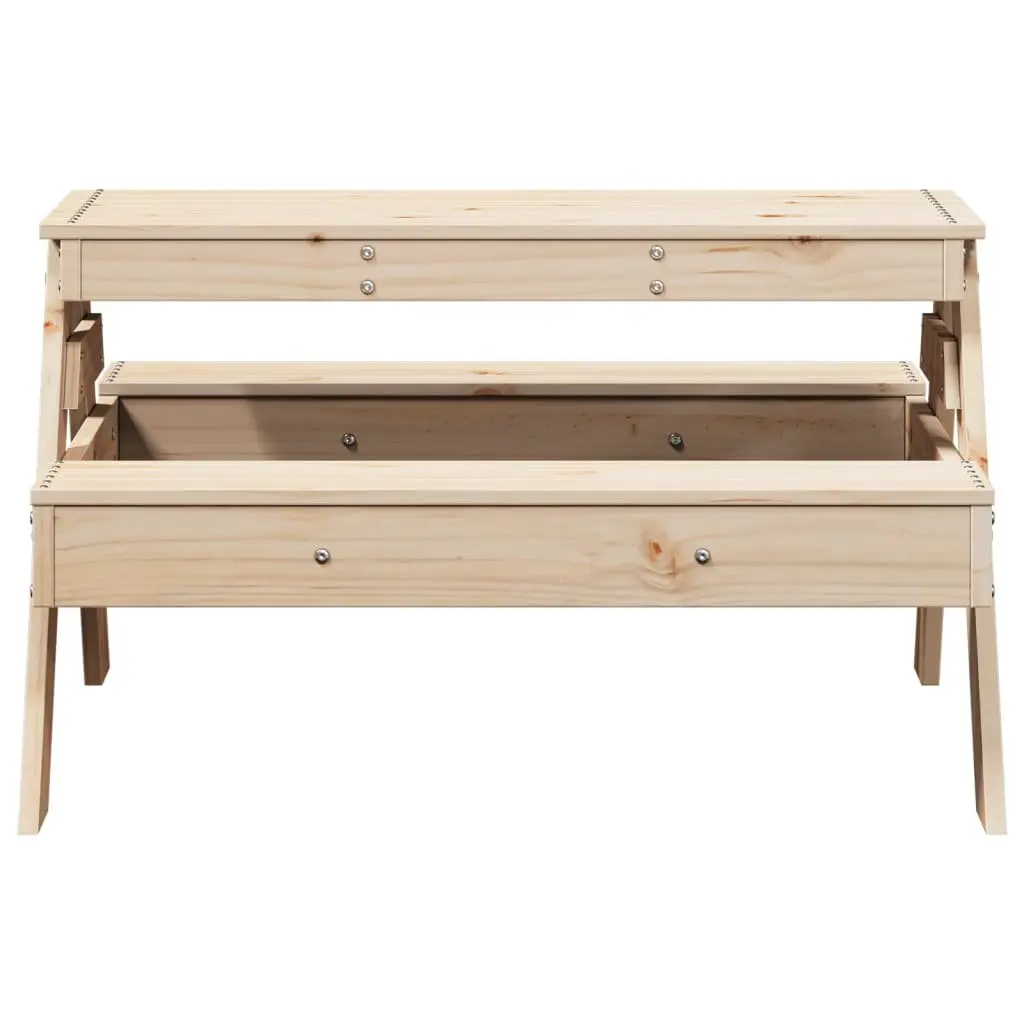 Kids Picnic Table Solid Pine Wood 88 x 97 x 52 cm Brown
