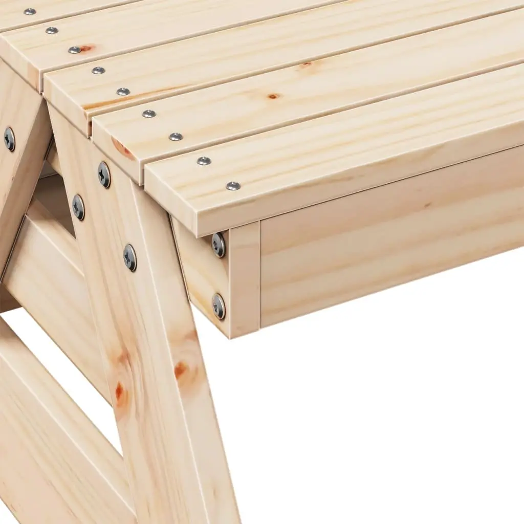 Kids Picnic Table Solid Pine Wood 88 x 97 x 52 cm Brown