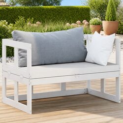 Extendable White Pine Garden Sofa Bench for Outdoor Seating