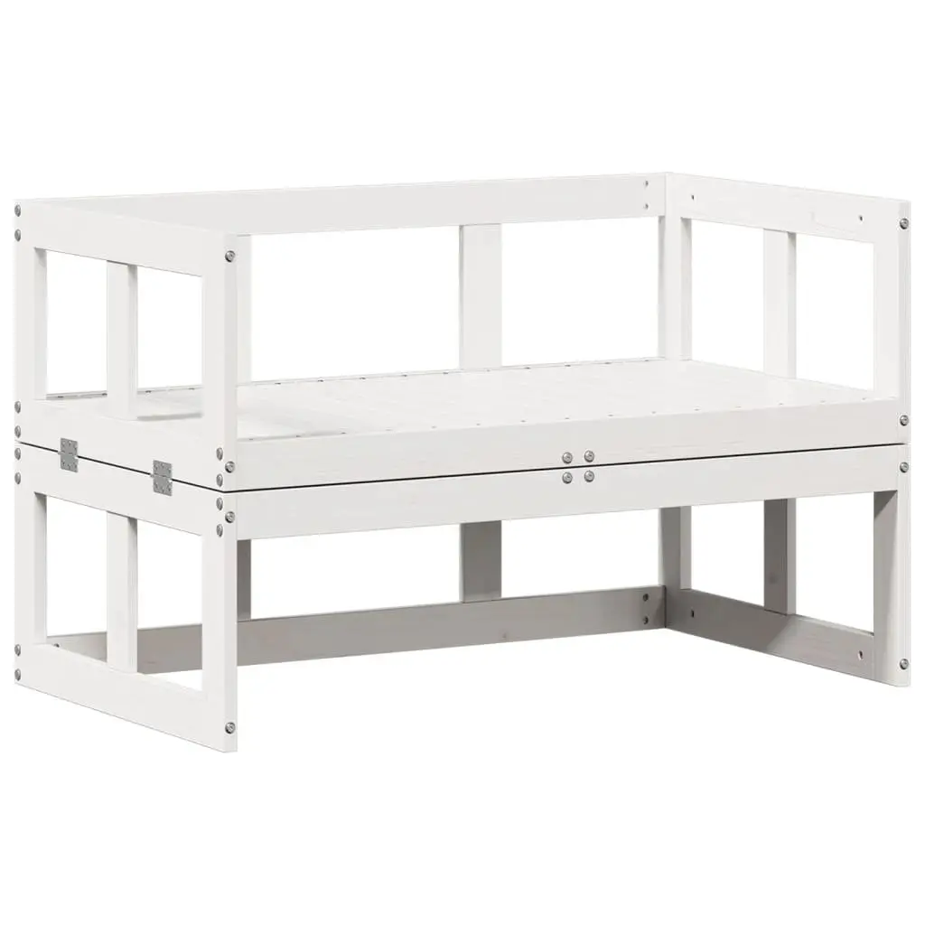Extendable White Pine Garden Sofa Bench for Outdoor Seating