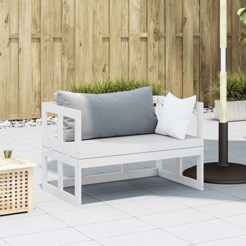 Extendable White Pine Garden Sofa Bench for Outdoor Seating