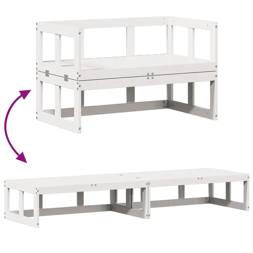Extendable White Pine Garden Sofa Bench for Outdoor Seating