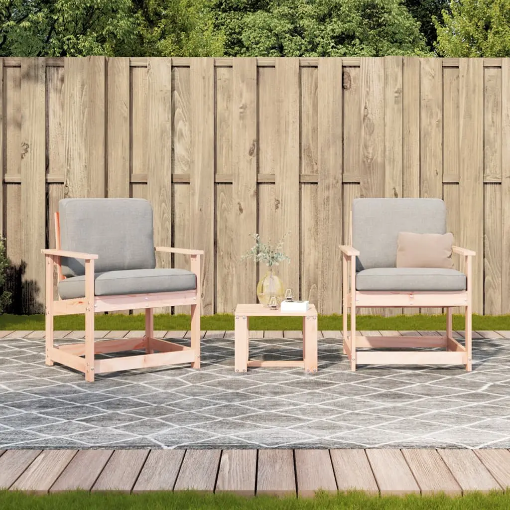 Solid Wood 3 Piece Garden Lounge Set