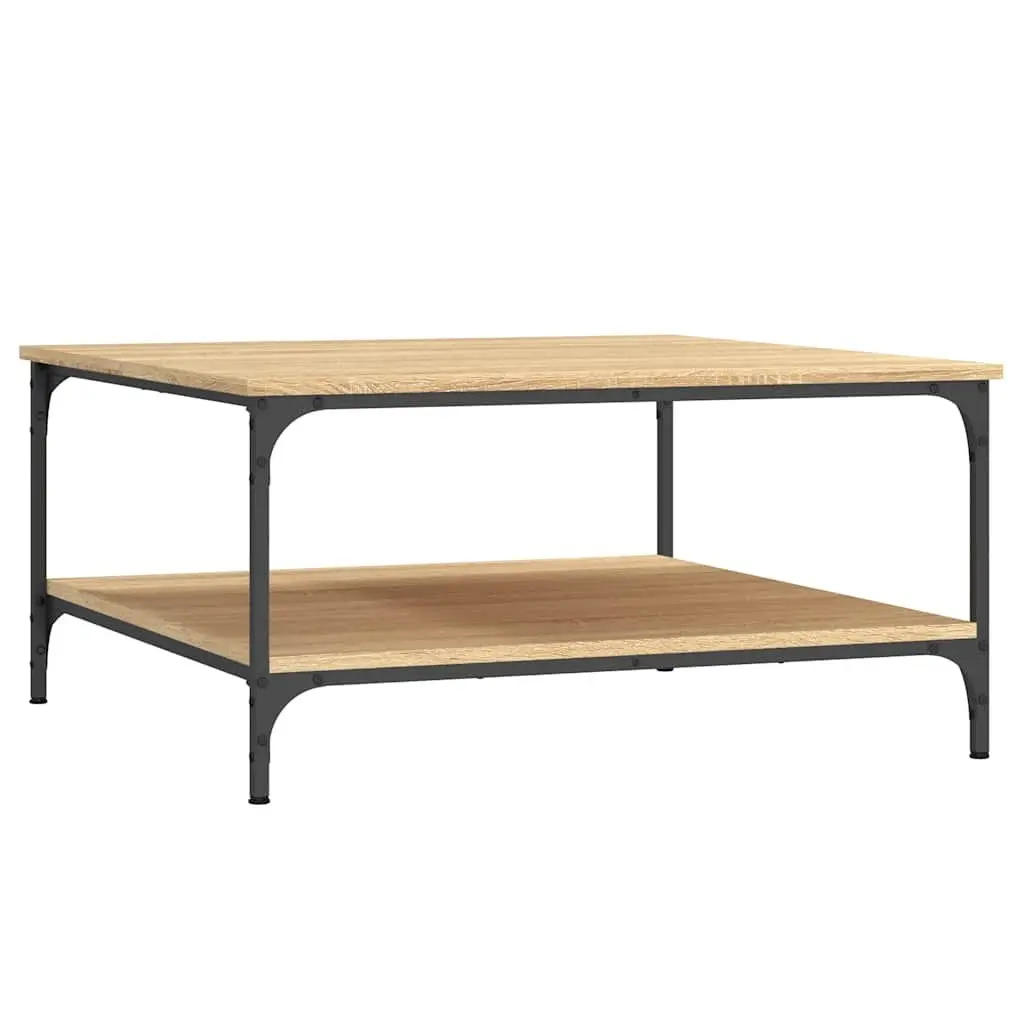 Brown Coffee Table with Storage Shelves for Living Room