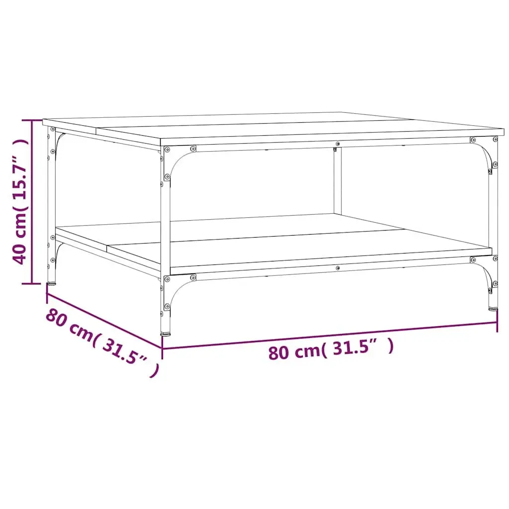Brown Coffee Table with Storage Shelves for Living Room