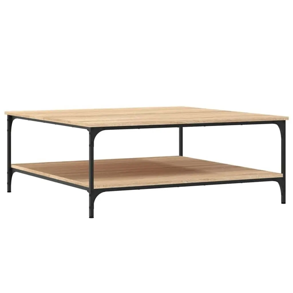 Brown Coffee Table with Storage Shelves